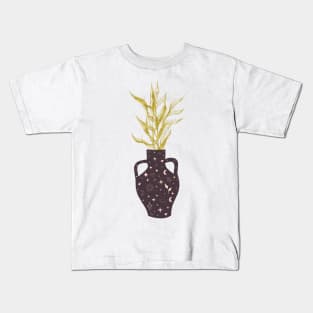 Stars And Golden Leaves Modern Boho Kids T-Shirt